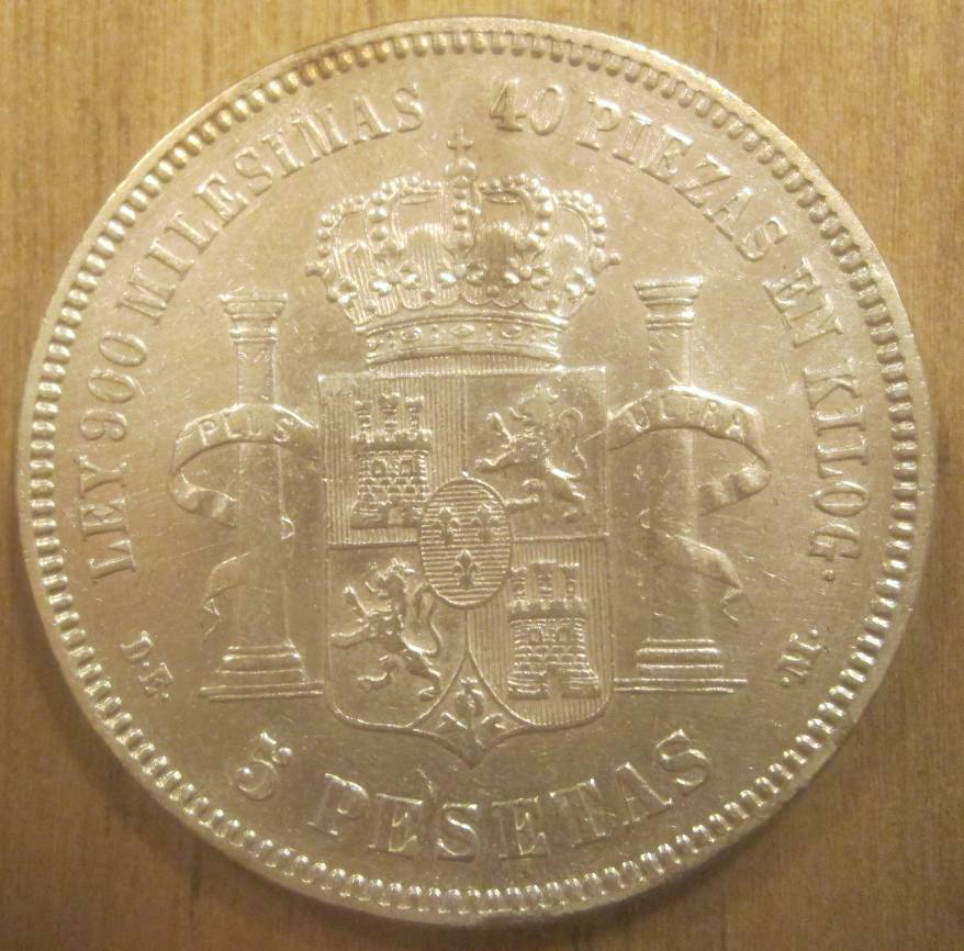 1876-Spain-5-Pesetas