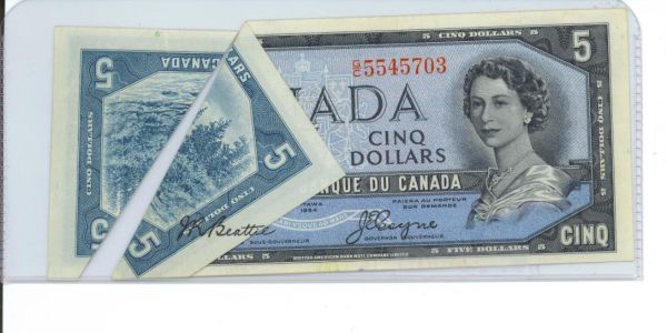 1954-$5-Printing/Cutting-Error-With-Devil's-Face
