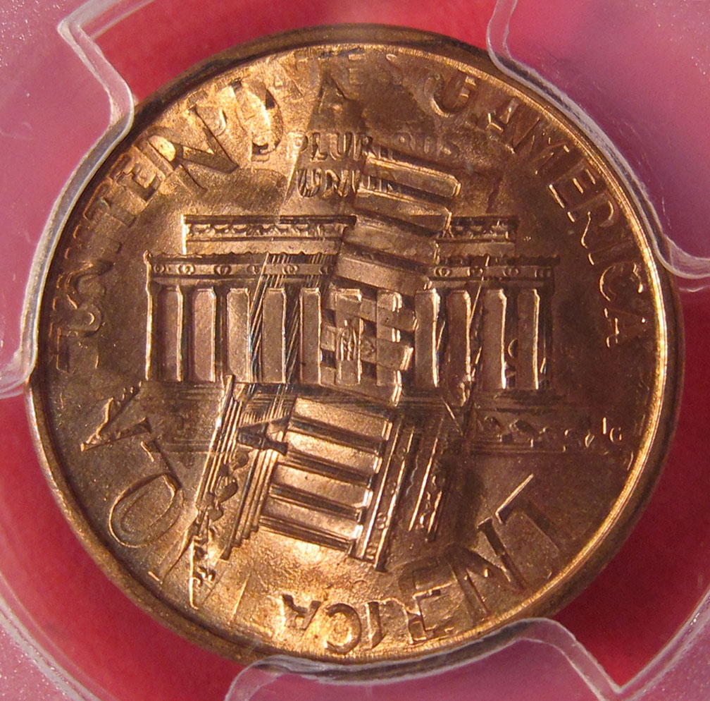 1995-Lincoln-Memorial-Cent-Double-Struck-Rotated-In-Collar---A-Real-One