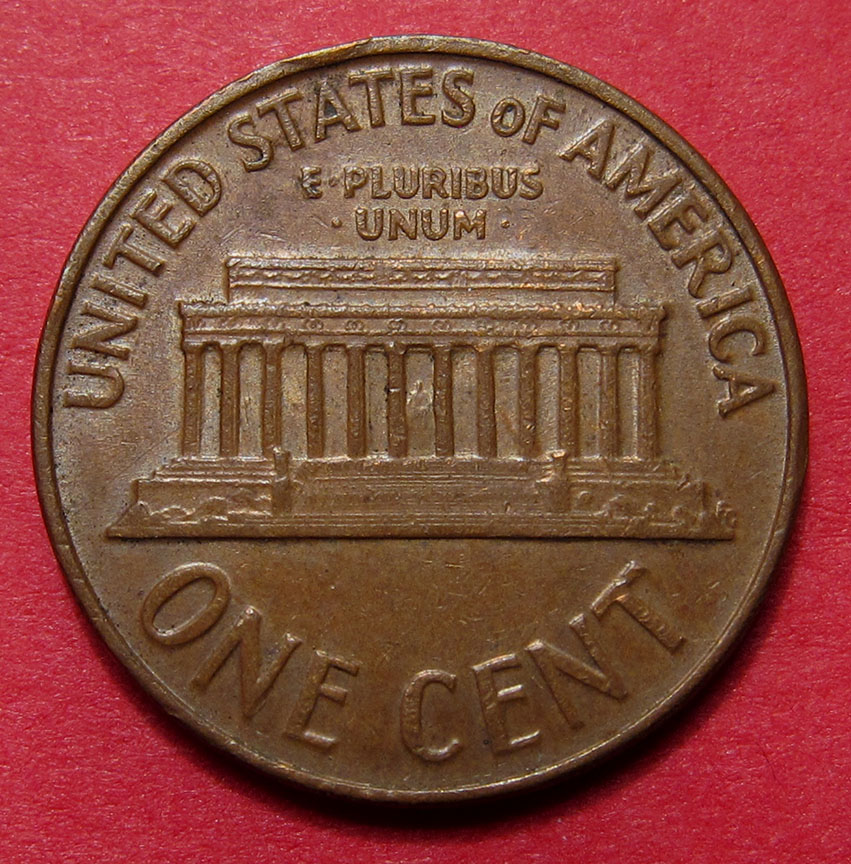No-Date-Lincoln-Memorial-Cent---Struck-Through-Capped-Die
