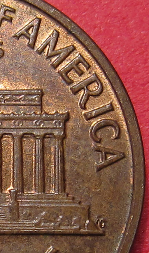 No-Date-Lincoln-Memorial-Cent---Struck-Through-Capped-Die---Cool-Brockage