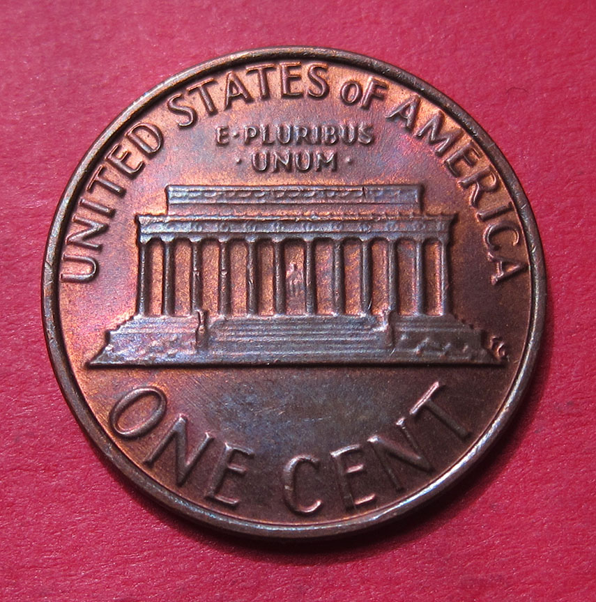 1981-Lincoln-Memorial-Cent-Mint-Error---Struck-Through-Late-Stage-Die-Cap