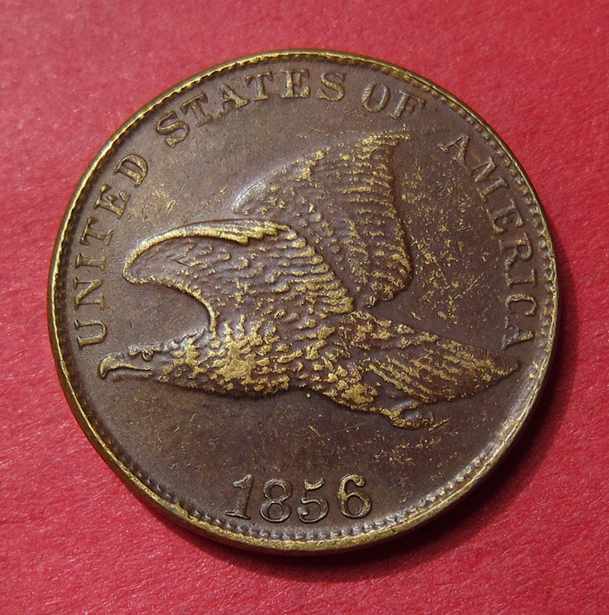 1858-Flying-Eagle-Cent---Counterfeit-With-Major-Doubled-Die