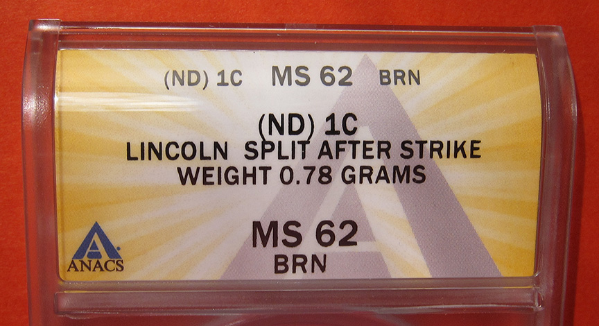 No-Date-Lincoln-Memorial-Cent-Mint-Error---Split-Planchet-0.78g