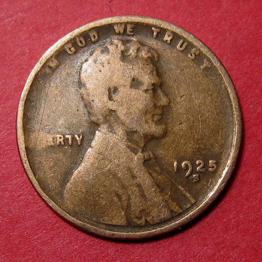 1925-S-Lincoln-Wheat-Cent-Mint-Error---Thin-Planchet-2.25g