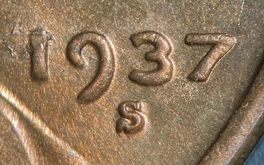 1937-S-Lincoln-Wheat-Cent-Doubled-Die---DDO-001-W/-Lamination
