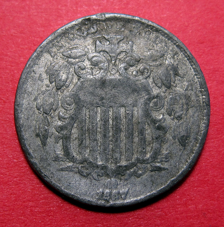 1867-Shield-Nickel-Counterfeit---Lead