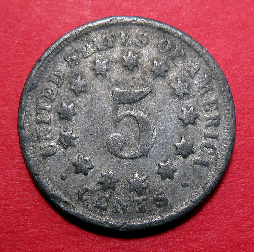 1867-Shield-Nickel-Counterfeit---Lead