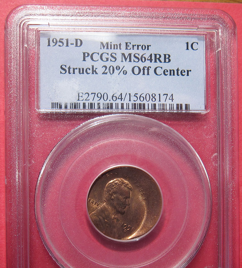 1951-D-Lincoln-Wheat-Cent-Mint-Error---Off-Center
