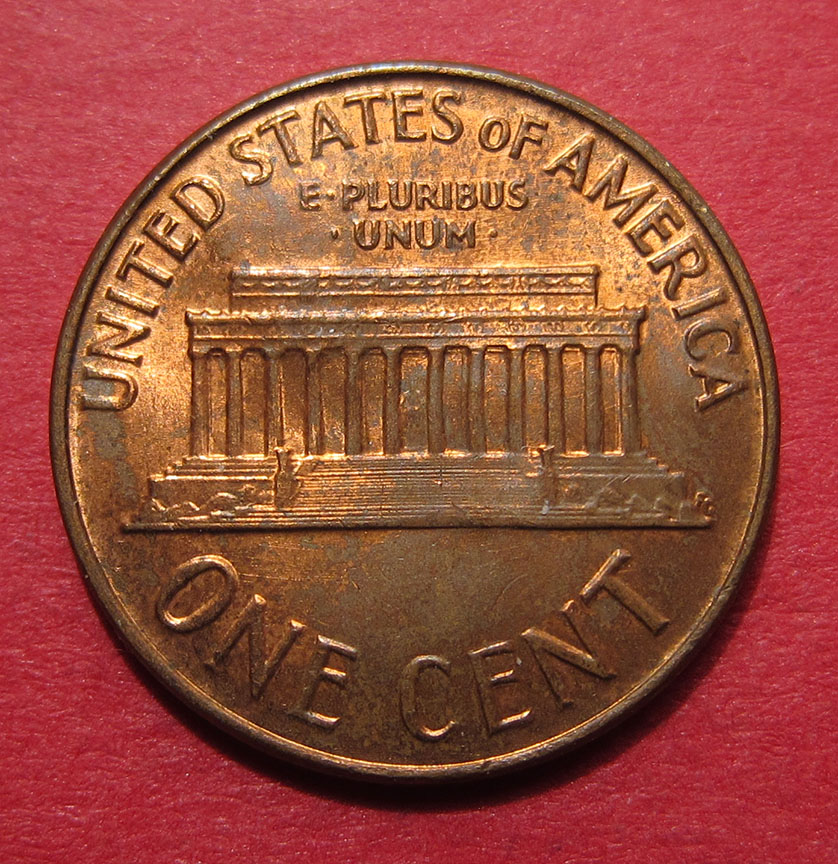 1964-Lincoln-Memorial-Cent-Counterfeit---Double-Struck-On-Fake-Die