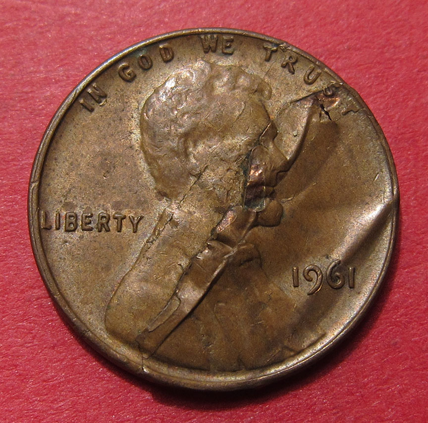 1961-Lincoln-Memorial-Cent-Mint-Error---Retained-Lamination-Peel