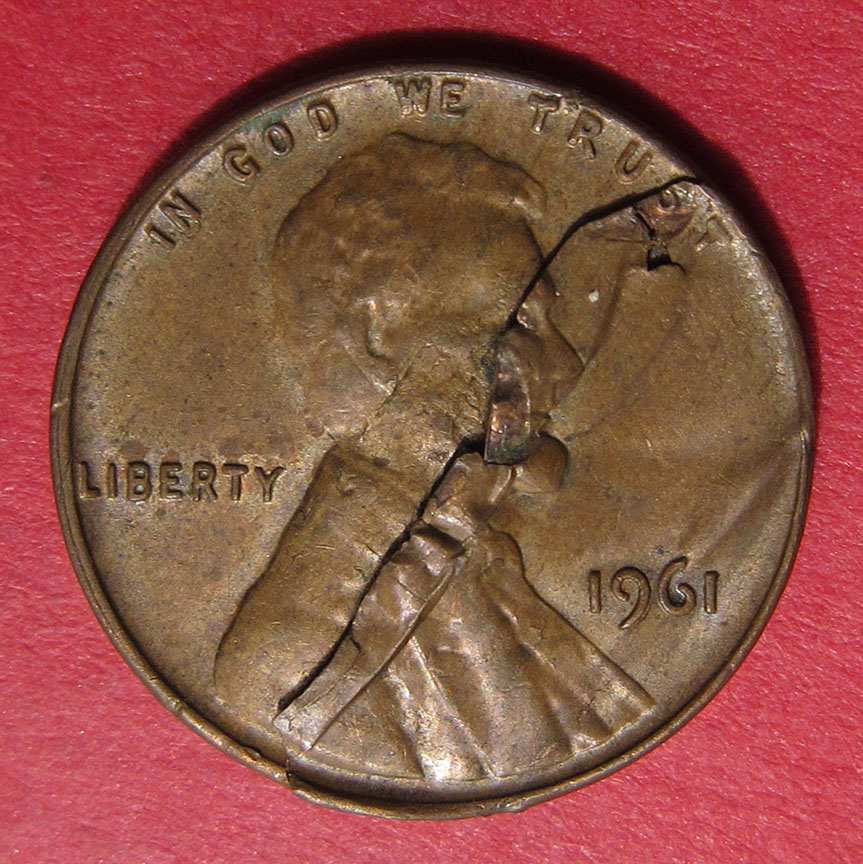 1961-Lincoln-Memorial-Cent-Mint-Error---Retained-Lamination-Peel