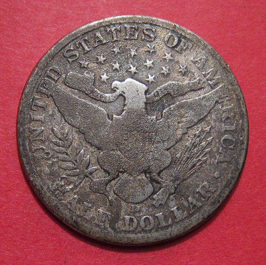 1908-D-Barber-Half-Dollar-Counterfeit---Cast-8.94g