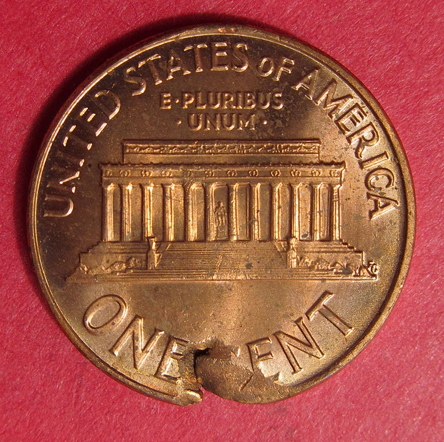 1963-Lincoln-Memorial-Cent-Mint-Error---Ragged-Clip