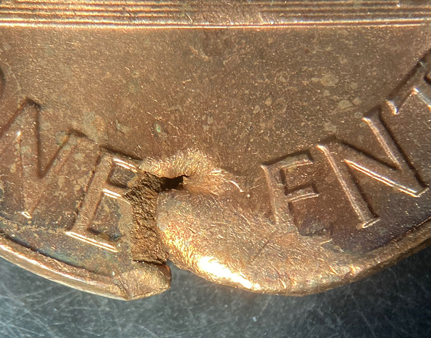 1963-Lincoln-Memorial-Cent-Mint-Error---Ragged-Clip
