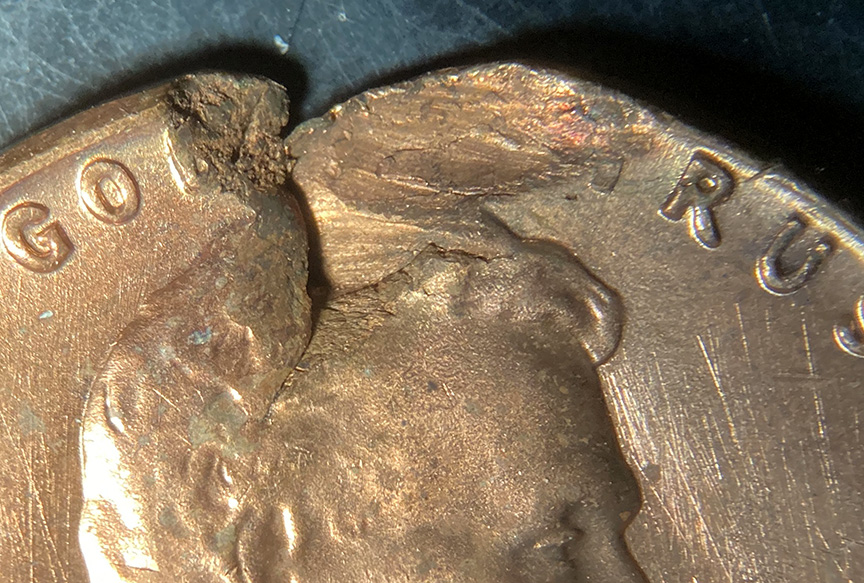 1963-Lincoln-Memorial-Cent-Mint-Error---Ragged-Clip