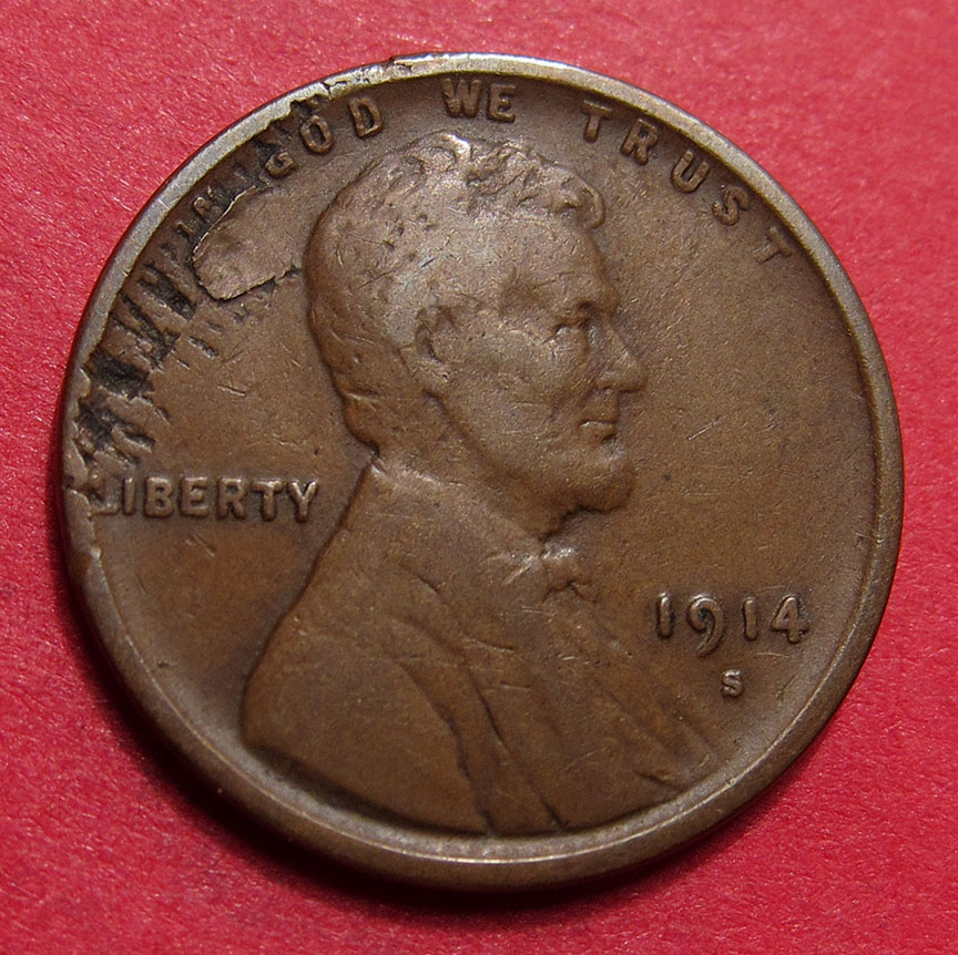 1914-S-Lincoln-Wheat-Cent-Mint-Error---Lamination-Issues