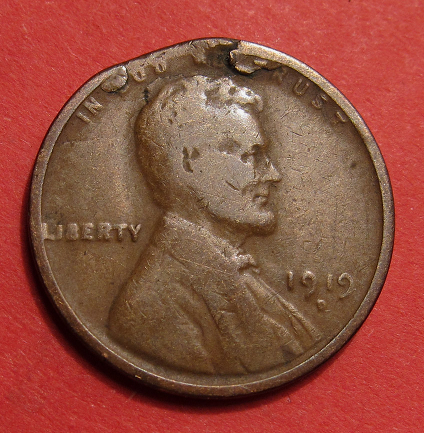 1919-D-Lincoln-Wheat-Cent-Mint-Error---Ragged-Clip