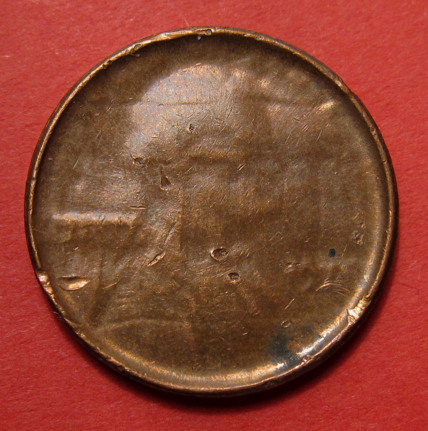1978?-Lincoln-Memorial-Cent-Mint-Error---Struck-Through-Die-Cap