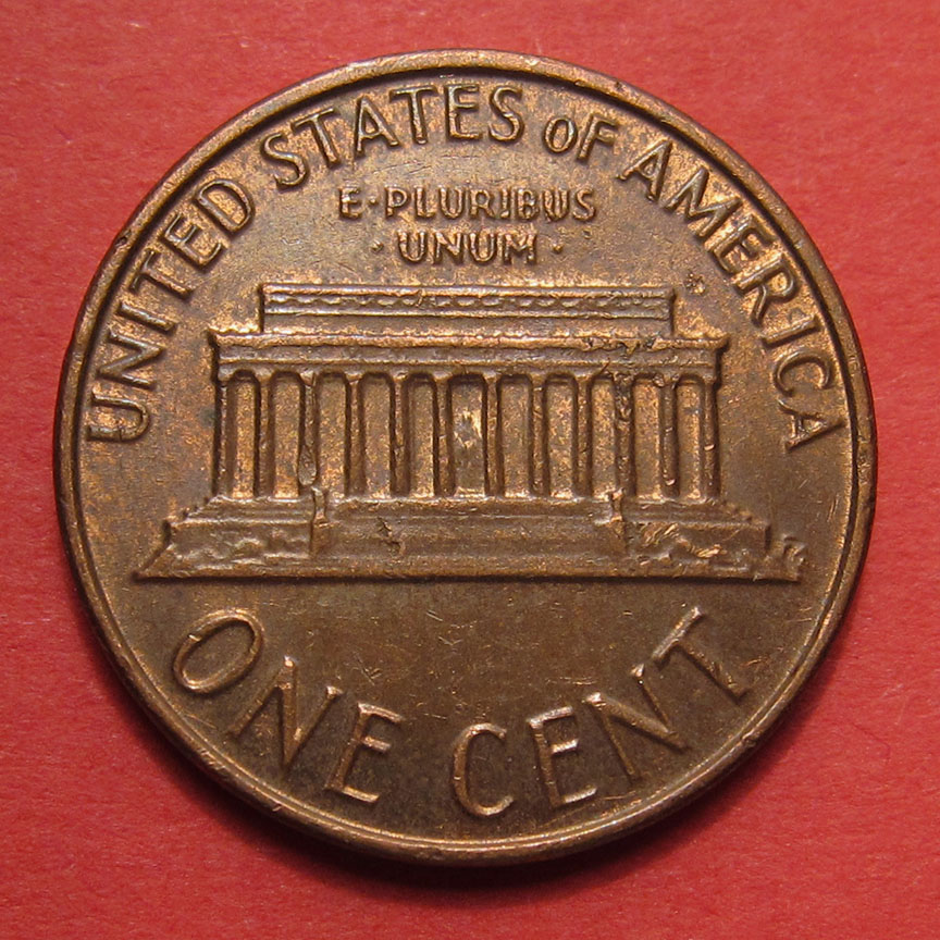 1978?-Lincoln-Memorial-Cent-Mint-Error---Struck-Through-Die-Cap