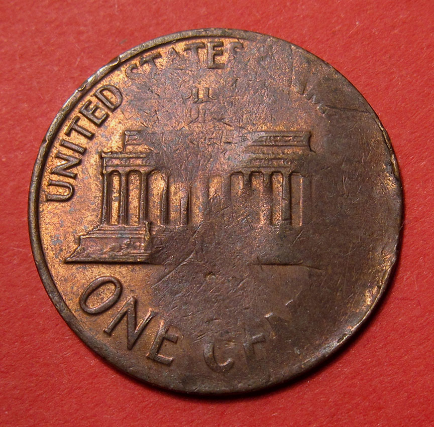 19xx-Lincoln-Memorial-Cent-Mint-Error---Thin/Tapered-Planchet-1.83g