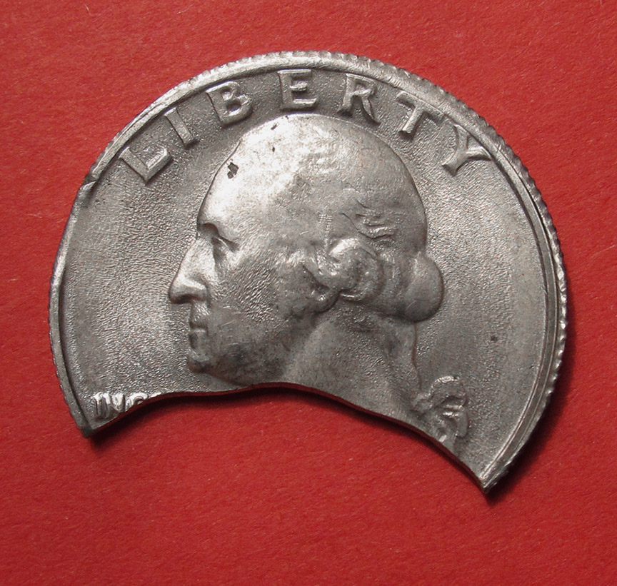 No-Date-Washington-Quarter-Mint-Error---Double-Clipped-Planchet
