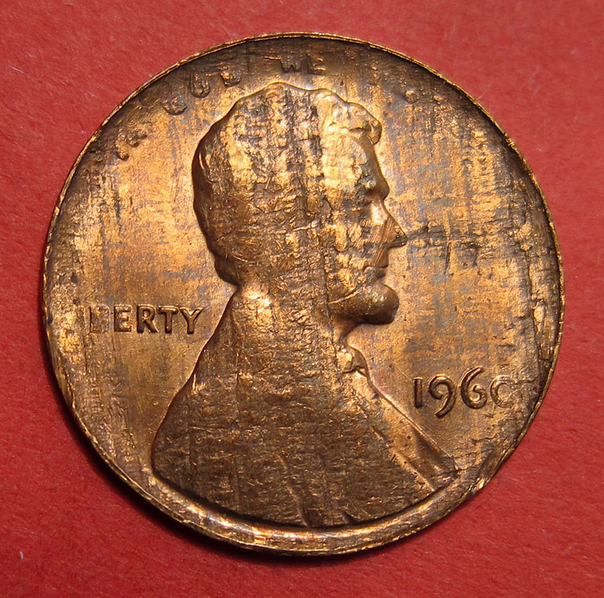 1960-Lincoln-Memorial-Cent-Mint-Error---Struck-On-Split-Planchet-1.33g