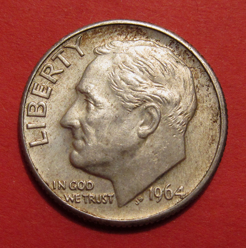1964-D-Roosevelt-Dime-Mint-Error---Lamination-Loss