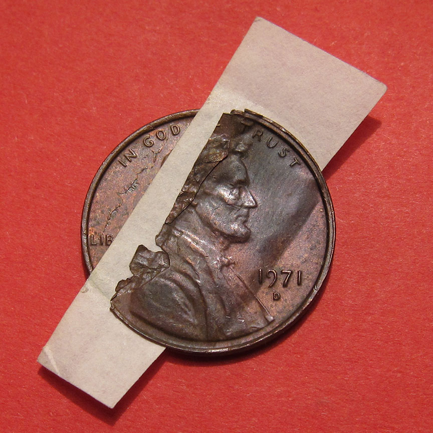 1971-D-Lincoln-Memorial-Cent-Mint-Error---Large-Retained-Lamination