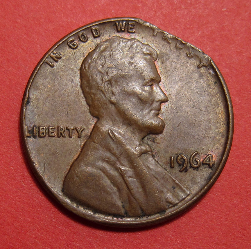 1964-Lincoln-Memorial-Cent-Mint-Error---Straight-Clip