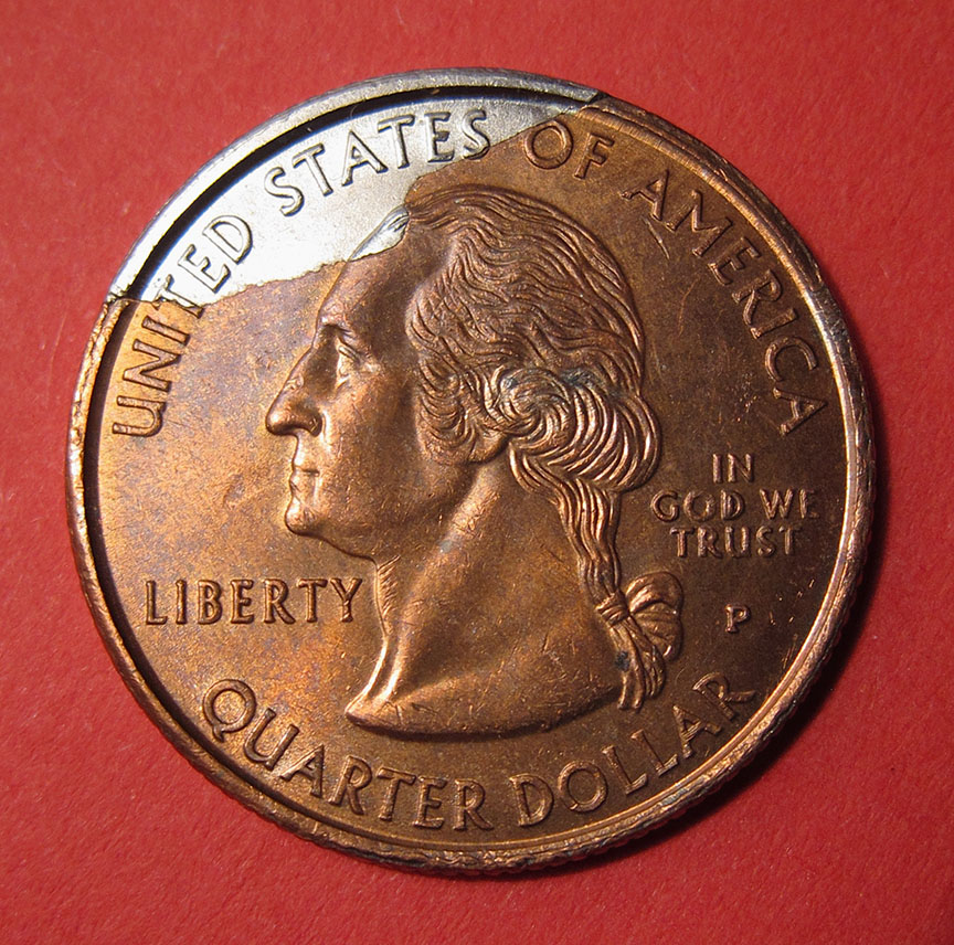 1999-P-Pennsylvania-State-Quarter-Mint-Error---Partial-Missing-Clad-4.81g