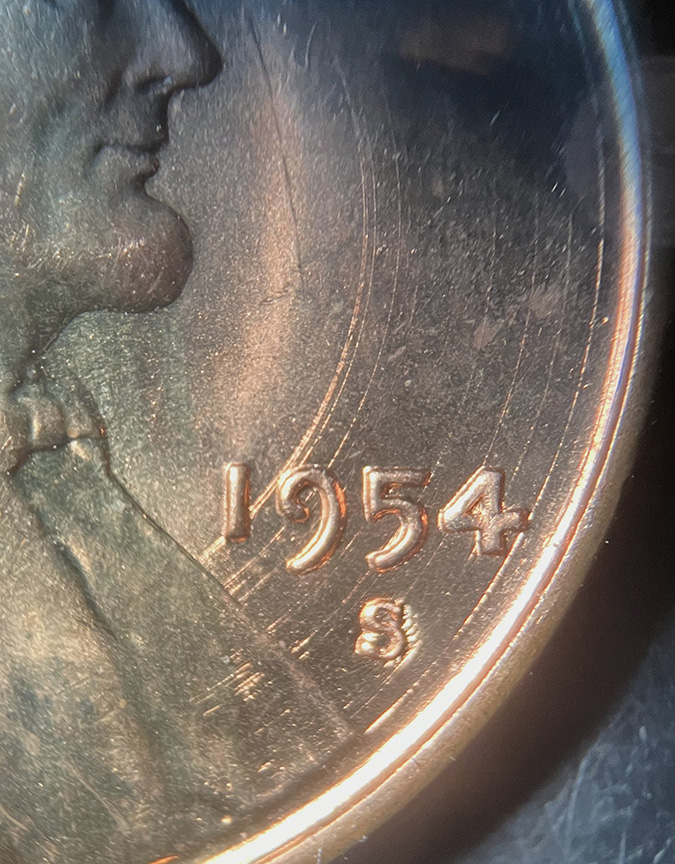 1954-S-Lincoln-Wheat-Cent-Doubled-Die---DDO-001-Stage-A---Strong-Lathe-Lines