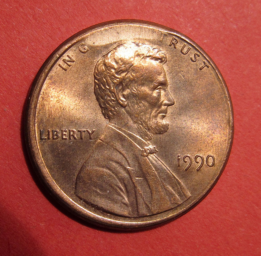 1990-Lincoln-Memorial-Cent-Mint-Error---Reverse-Cud
