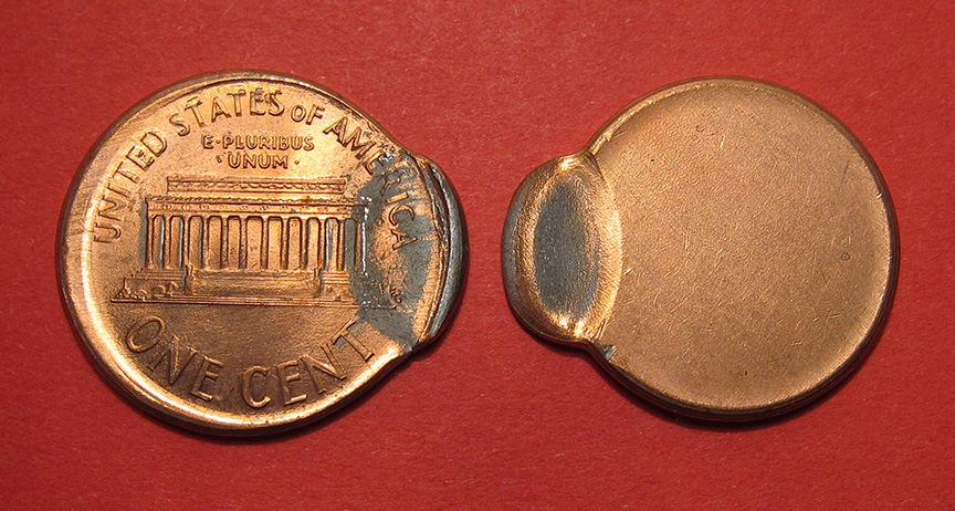 1999-Lincoln-Memorial-Cents-Mint-Error---Broadstruck/Indent-+-Off-Center-Uniface-Mated-Pair