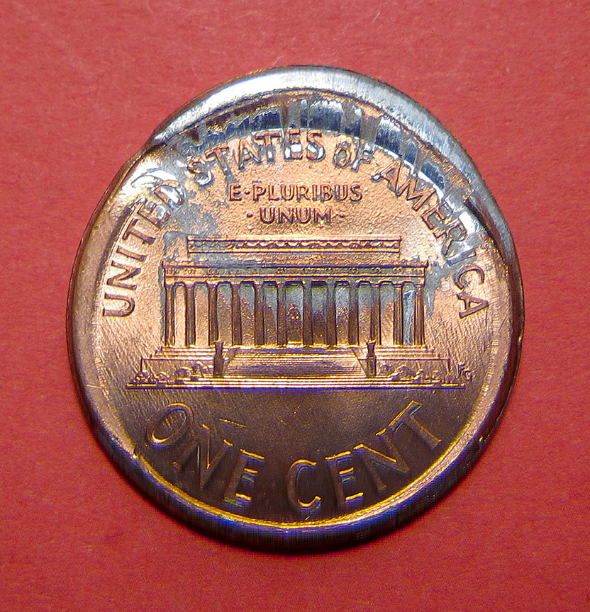 No-Date-Lincoln-Memorial-Cent-Mint-Error---Partial-Brockage