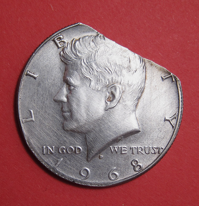 1968-D-Kennedy-Half-Dollar-Mint-Error---Incoplete-Planchet-W/-Reeding-On-Clip