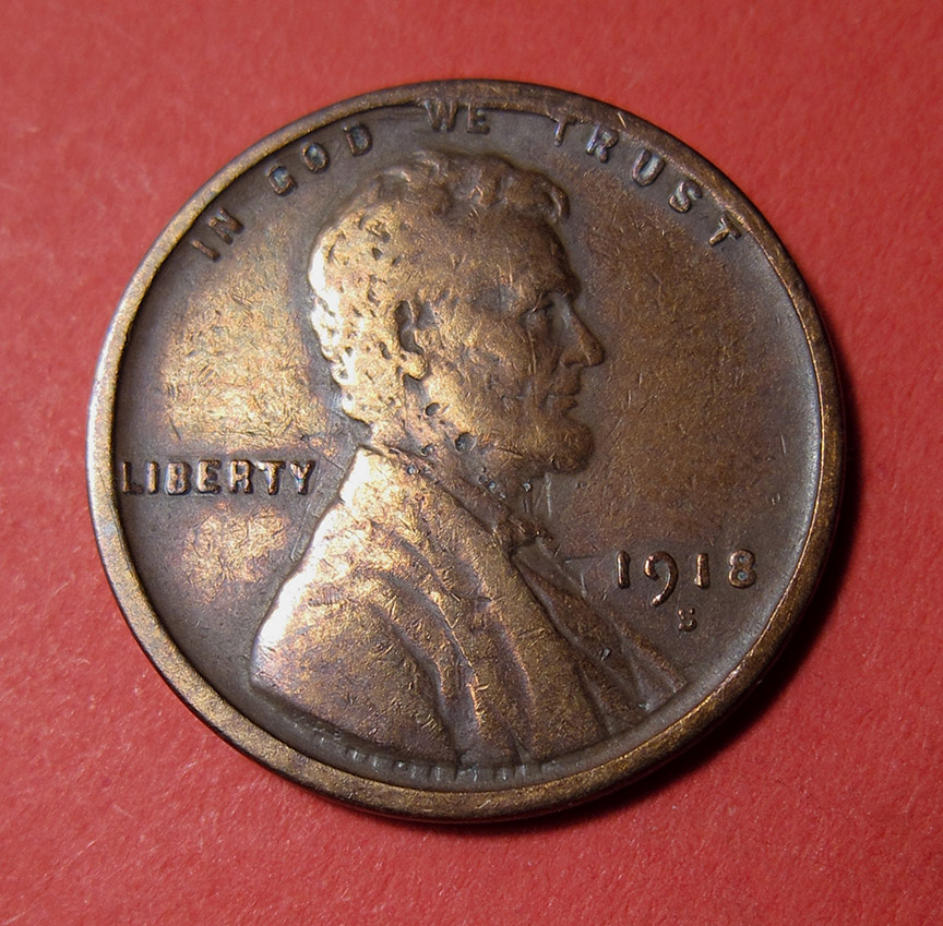 1918-S-Lincoln-Wheat-Cent---Die-Clash
