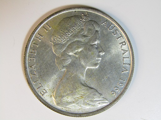 1966-Round-50-Cent-Lamination/Planchet-Flaw/Crack