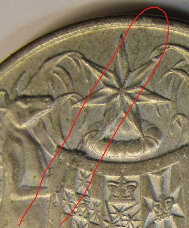 1966-Round-50-Cent-Lamination/Planchet-Flaw/Crack