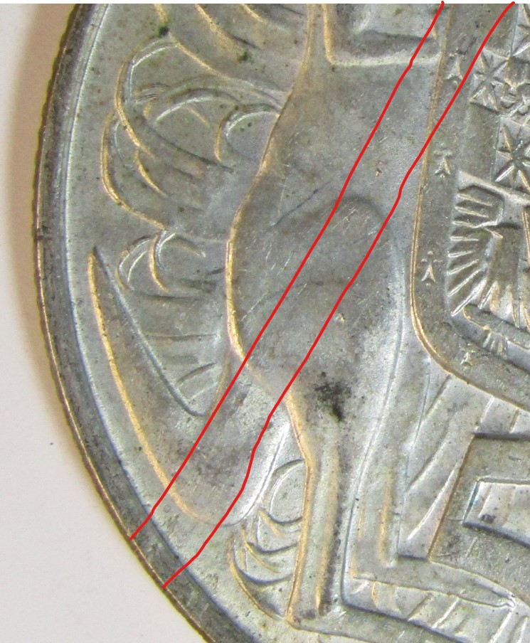 1966-Round-50-Cent-Lamination/Planchet-Flaw/Crack