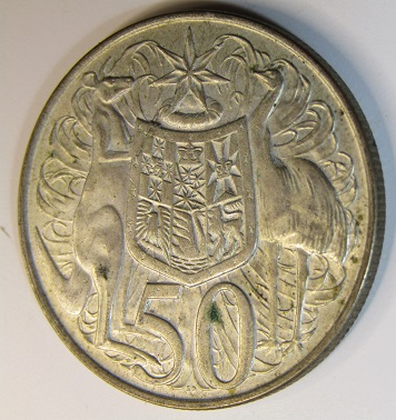 1966-Round-50-Cent-Lamination/Planchet-Flaw/Crack
