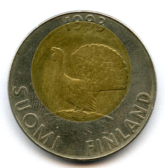 Finland-10-Mk-1993-Misalignment-Of-Outer-Rim-Coin-Planchet