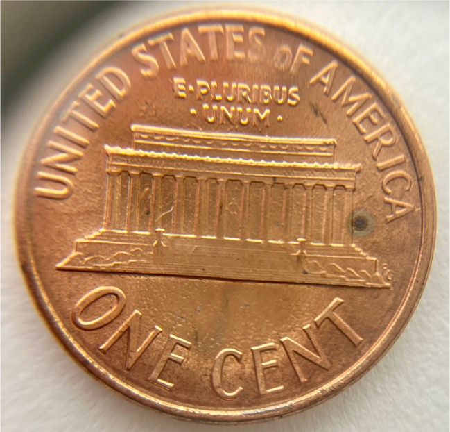 1988-D-Lincoln-Cent-Strikethrough-Error---Cloth?