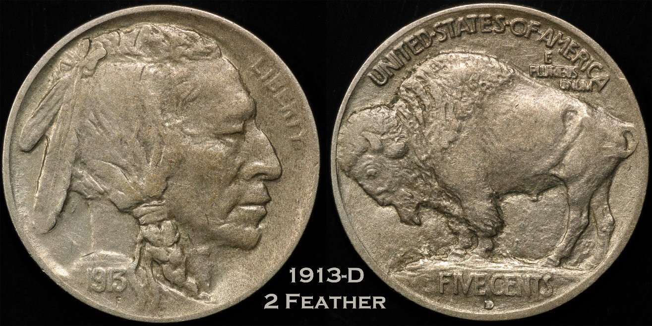 1913-D-T1-2-Feather-Buffalo-Nickel