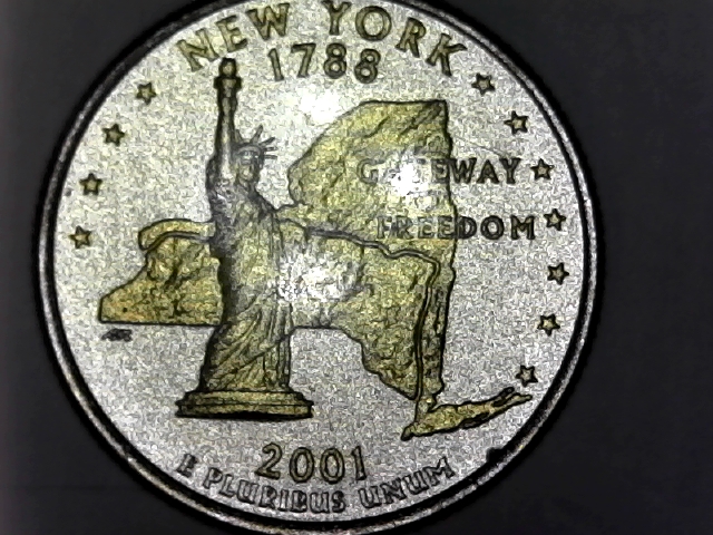 State-Quarter-Plastic-Coated-With-Gold-Highlights-On-Reverse