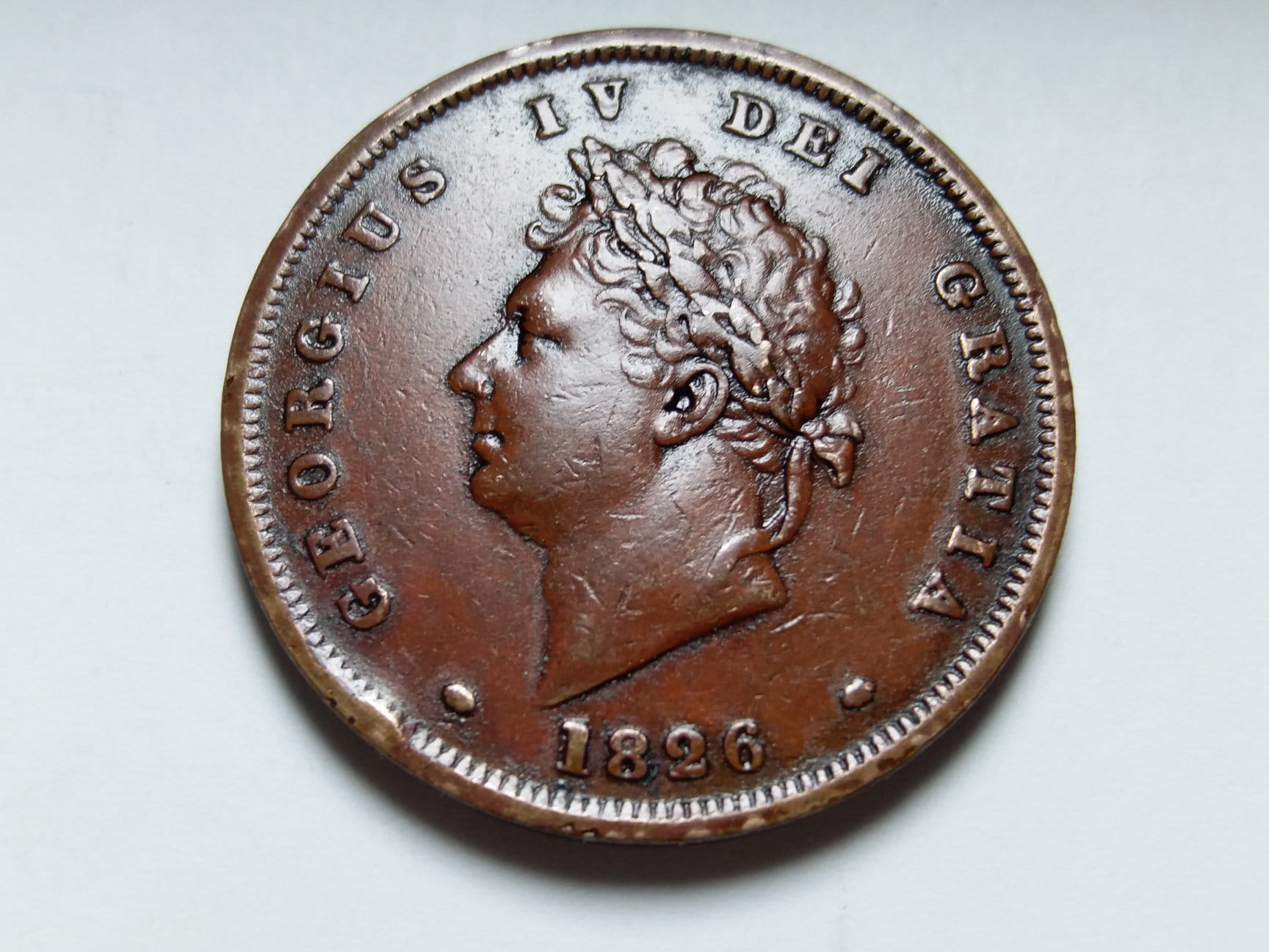 Great-Britain-One-Penny-George-IV-1826-Coin-Detail