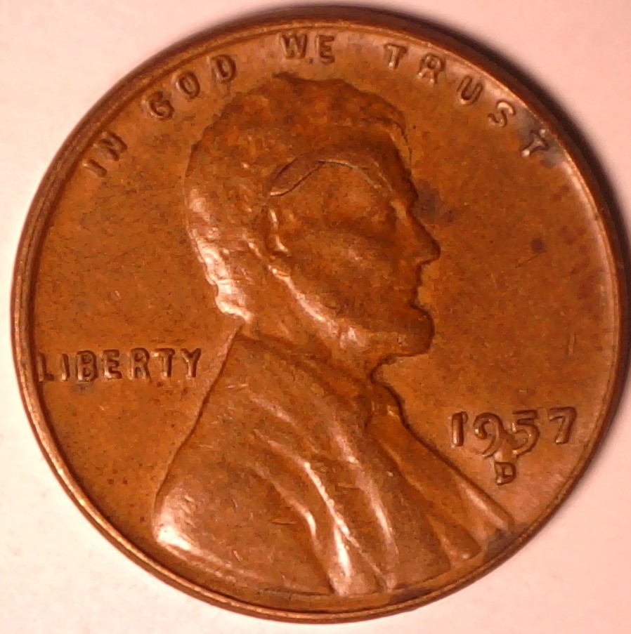 1957-D-Lincoln-With-A-Retained--Large-Die-Break-On-The-Head-And-Date