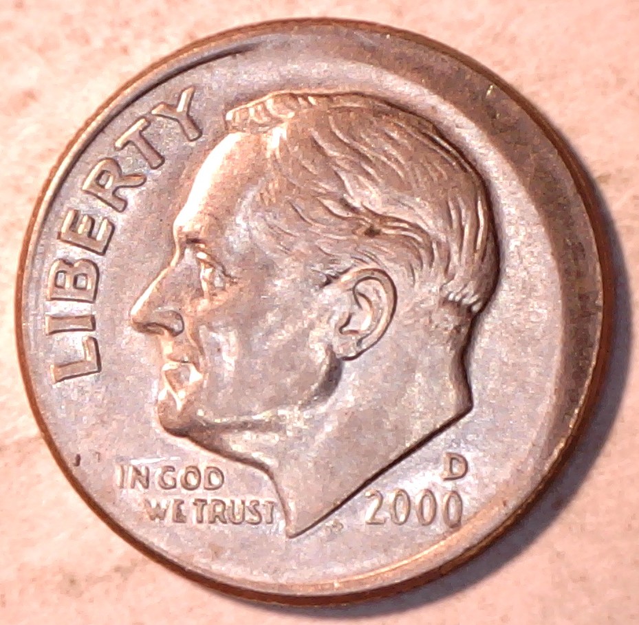 2000-D-Roosevelt-Dime-Struck-Off-Center
