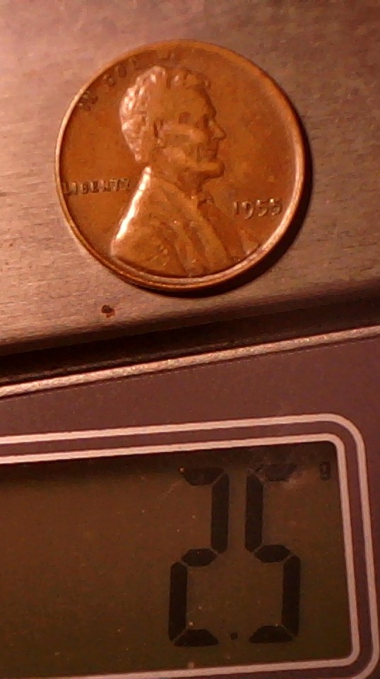 1955-Lincoln-Cent-Struck-On-A-Thinner--Planchet-/-Tapered-Planchet-?