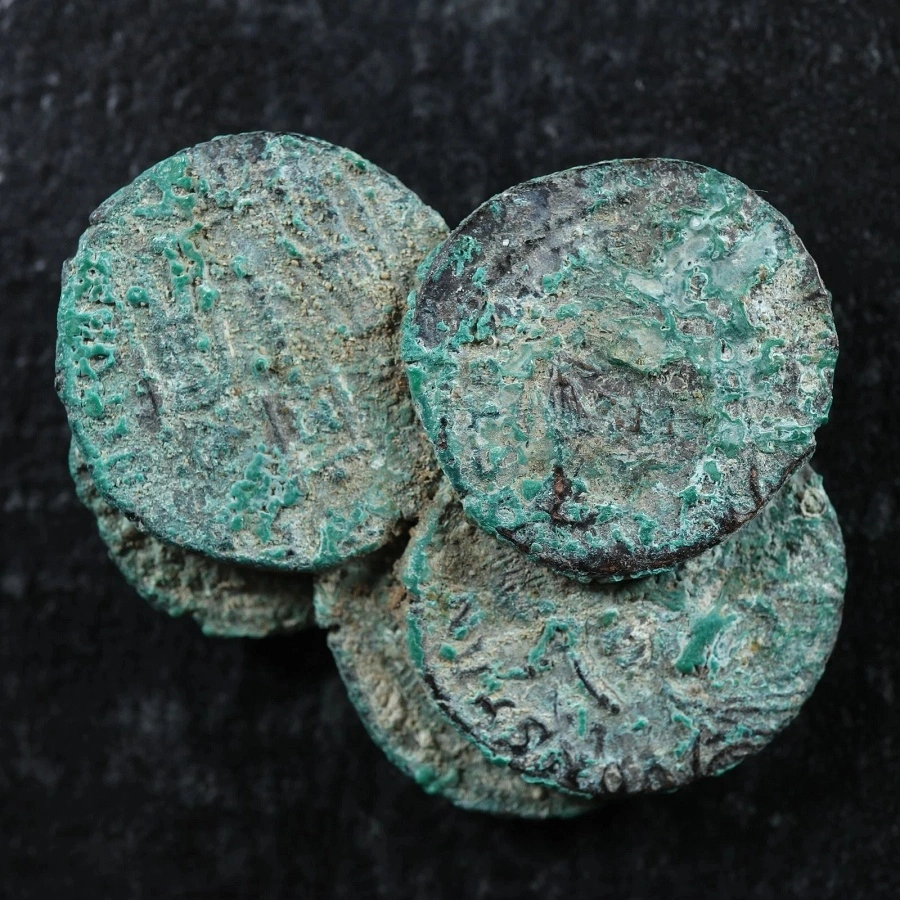 Concretion-Of-Coins-From-The-Epfig-Hoard